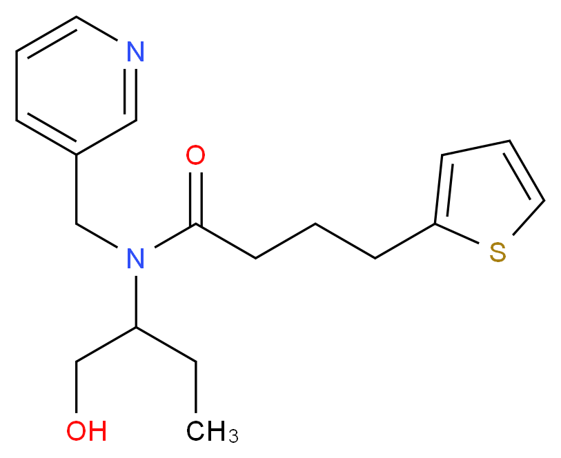 N-[1-(hydroxymethyl)propyl]-N-(pyridin-3-ylmethyl)-4-(2-thienyl)butanamide_分子结构_CAS_)