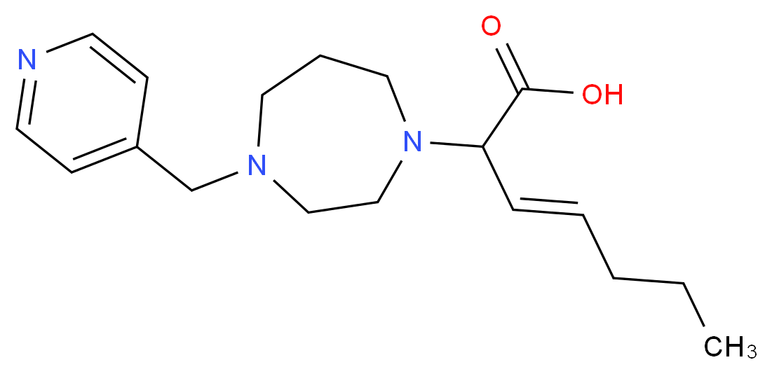 (3E)-2-[4-(pyridin-4-ylmethyl)-1,4-diazepan-1-yl]hept-3-enoic acid_分子结构_CAS_)