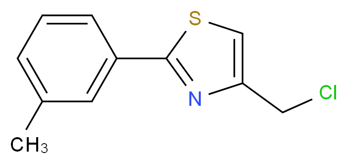 4-(chloromethyl)-2-(3-methylphenyl)-1,3-thiazole_分子结构_CAS_41963-17-1