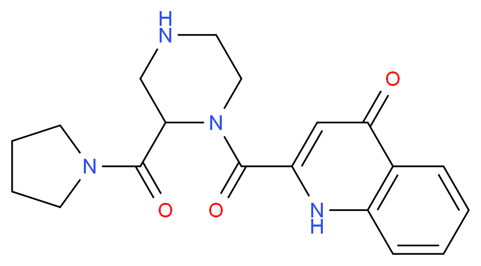 2-{[2-(1-pyrrolidinylcarbonyl)-1-piperazinyl]carbonyl}-4(1H)-quinolinone_分子结构_CAS_)