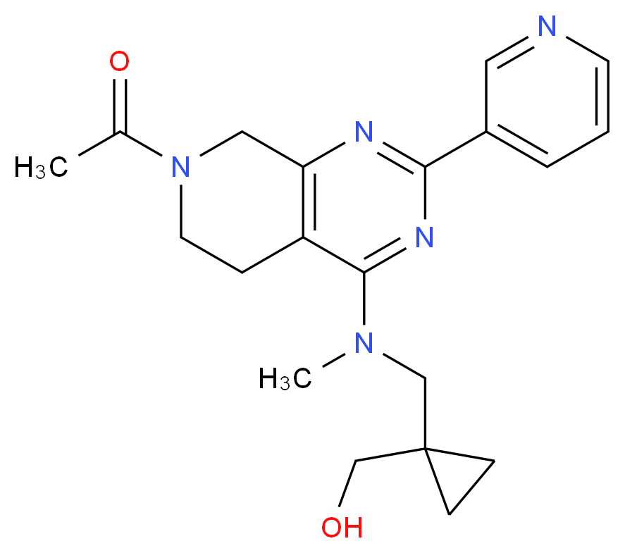 (1-{[(7-acetyl-2-pyridin-3-yl-5,6,7,8-tetrahydropyrido[3,4-d]pyrimidin-4-yl)(methyl)amino]methyl}cyclopropyl)methanol_分子结构_CAS_)