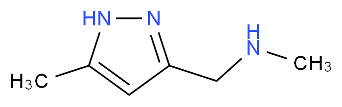 methyl[(5-methyl-1H-pyrazol-3-yl)methyl]amine_分子结构_CAS_880361-91-1