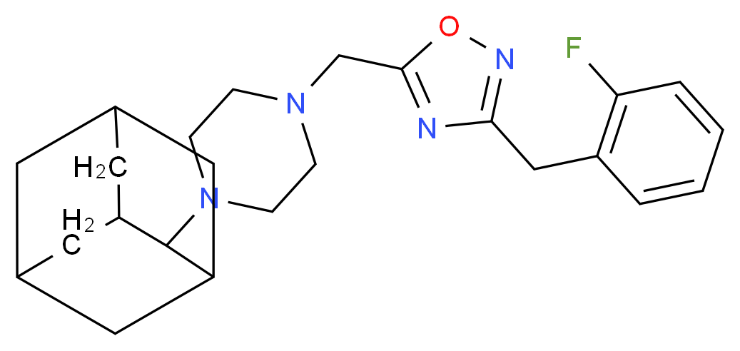 1-(2-adamantyl)-4-{[3-(2-fluorobenzyl)-1,2,4-oxadiazol-5-yl]methyl}piperazine_分子结构_CAS_)
