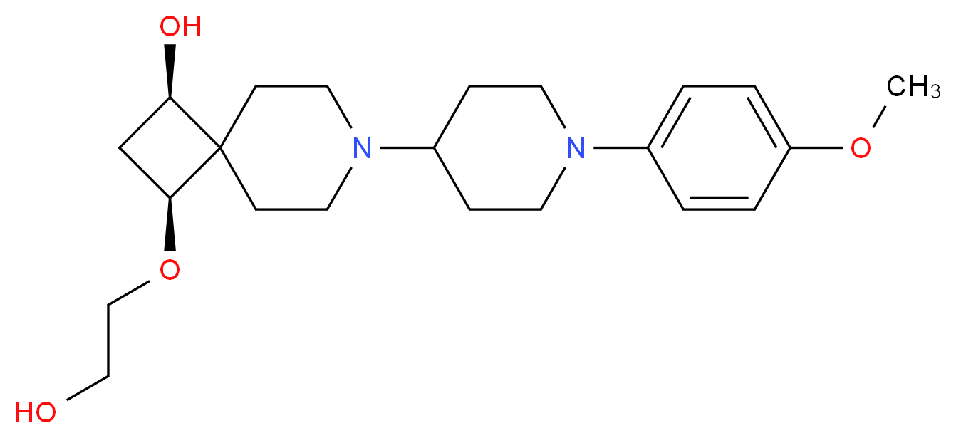 (1R*,3S*)-3-(2-hydroxyethoxy)-7-[1-(4-methoxyphenyl)piperidin-4-yl]-7-azaspiro[3.5]nonan-1-ol_分子结构_CAS_)