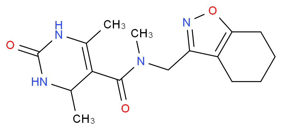 N,4,6-trimethyl-2-oxo-N-(4,5,6,7-tetrahydro-1,2-benzisoxazol-3-ylmethyl)-1,2,3,4-tetrahydropyrimidine-5-carboxamide_分子结构_CAS_)