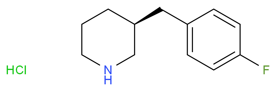 (3S)-3-[(4-fluorophenyl)methyl]piperidine hydrochloride_分子结构_CAS_745822-33-7