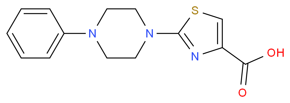 2-(4-Phenylpiperazino)-1,3-thiazole-4-carboxylicacid_分子结构_CAS_)