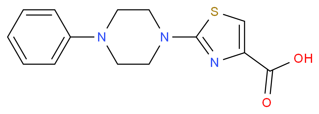 2-(4-phenylpiperazin-1-yl)-1,3-thiazole-4-carboxylic acid_分子结构_CAS_952182-67-1