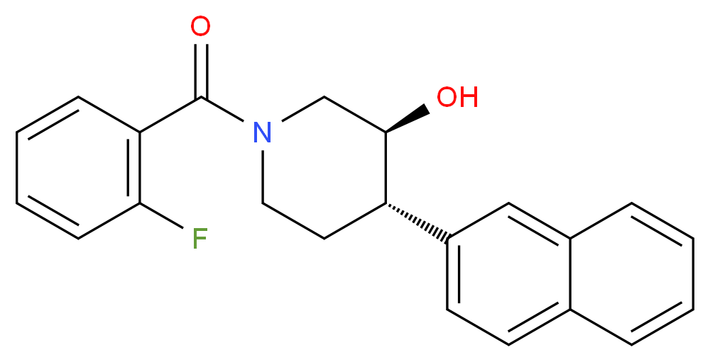 (3S*,4S*)-1-(2-fluorobenzoyl)-4-(2-naphthyl)piperidin-3-ol_分子结构_CAS_)