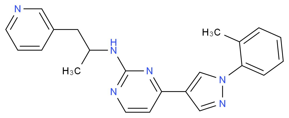 4-[1-(2-methylphenyl)-1H-pyrazol-4-yl]-N-(1-methyl-2-pyridin-3-ylethyl)pyrimidin-2-amine_分子结构_CAS_)
