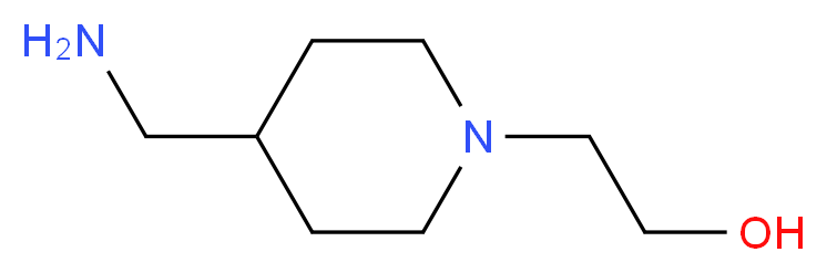 2-[4-(aminomethyl)piperidin-1-yl]ethan-1-ol_分子结构_CAS_21168-72-9