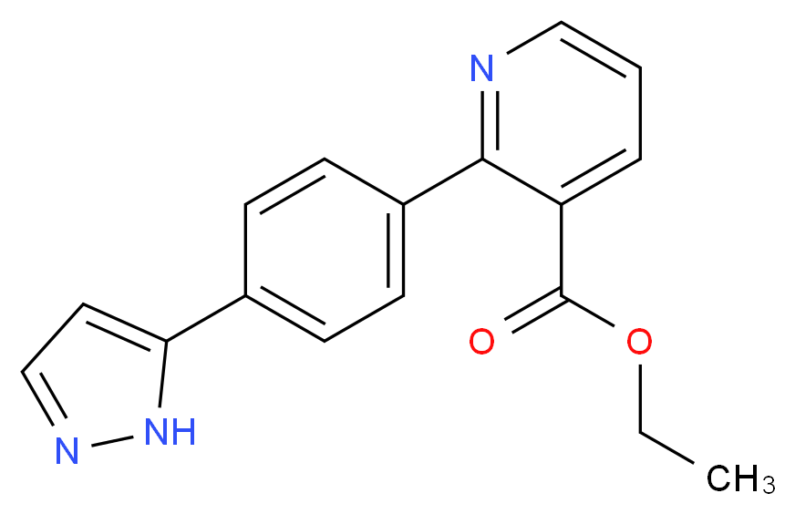 ethyl 2-[4-(1H-pyrazol-5-yl)phenyl]nicotinate_分子结构_CAS_)