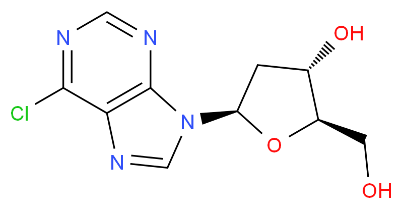 (2R,3S,5R)-5-(6-chloro-9H-purin-9-yl)-2-(hydroxymethyl)oxolan-3-ol_分子结构_CAS_4594-45-0