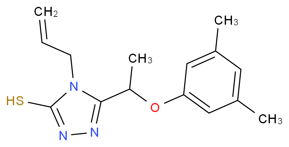 4-Allyl-5-[1-(3,5-dimethylphenoxy)ethyl]-4H-1,2,4-triazole-3-thiol_分子结构_CAS_)