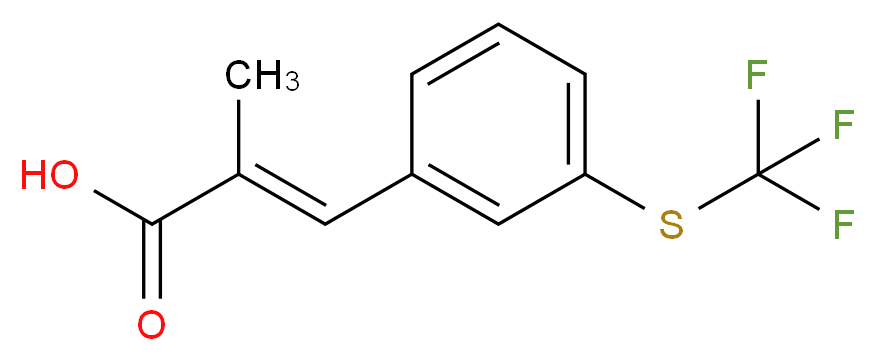(2E)-2-methyl-3-{3-[(trifluoromethyl)sulfanyl]phenyl}prop-2-enoic acid_分子结构_CAS_773115-32-5