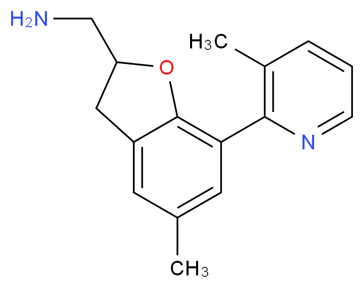 1-[5-methyl-7-(3-methylpyridin-2-yl)-2,3-dihydro-1-benzofuran-2-yl]methanamine_分子结构_CAS_)