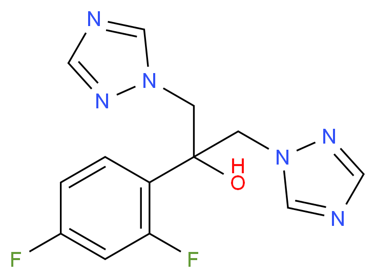 2-(2,4-difluorophenyl)-1,3-bis(1H-1,2,4-triazol-1-yl)propan-2-ol_分子结构_CAS_86386-73-4