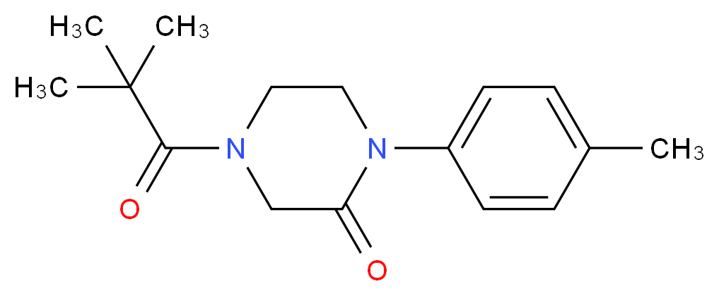 4-(2,2-dimethylpropanoyl)-1-(4-methylphenyl)-2-piperazinone_分子结构_CAS_)