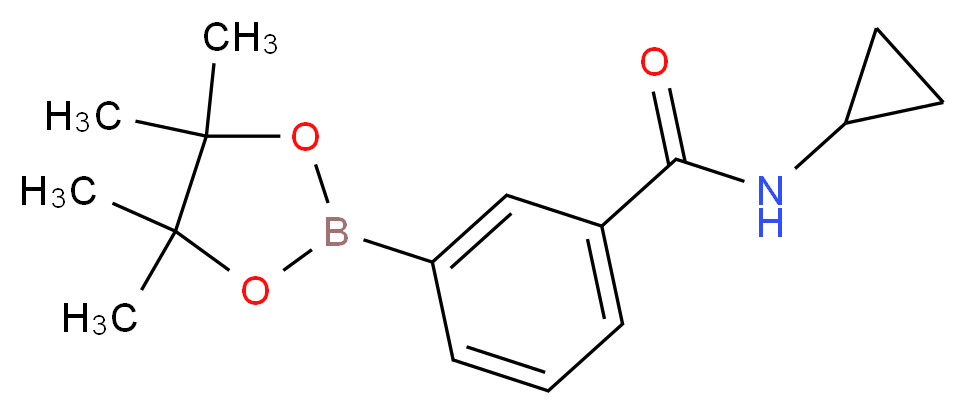 N-cyclopropyl-3-(tetramethyl-1,3,2-dioxaborolan-2-yl)benzamide_分子结构_CAS_914397-31-2