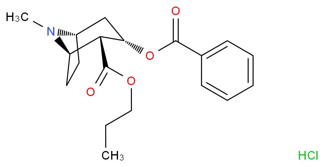 propyl (1R,2R,3S,5S)-3-(benzoyloxy)-8-methyl-8-azabicyclo[3.2.1]octane-2-carboxylate hydrochloride_分子结构_CAS_64091-46-9
