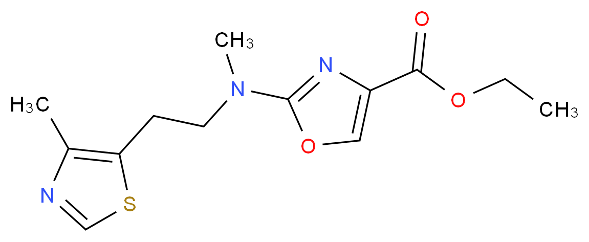 ethyl 2-{methyl[2-(4-methyl-1,3-thiazol-5-yl)ethyl]amino}-1,3-oxazole-4-carboxylate_分子结构_CAS_)