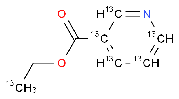 (2-<sup>1</sup><sup>3</sup>C)ethyl (2,3,4,5,6-<sup>1</sup><sup>3</sup>C<sub>5</sub>)pyridine-3-carboxylate_分子结构_CAS_1246819-16-8