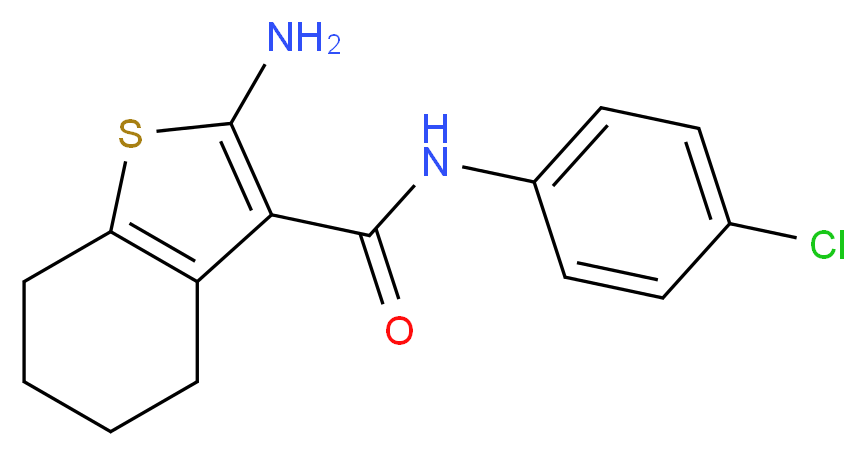 2-Amino-N-(4-chlorophenyl)-4,5,6,7-tetrahydro-1-benzothiophene-3-carboxamide_分子结构_CAS_)