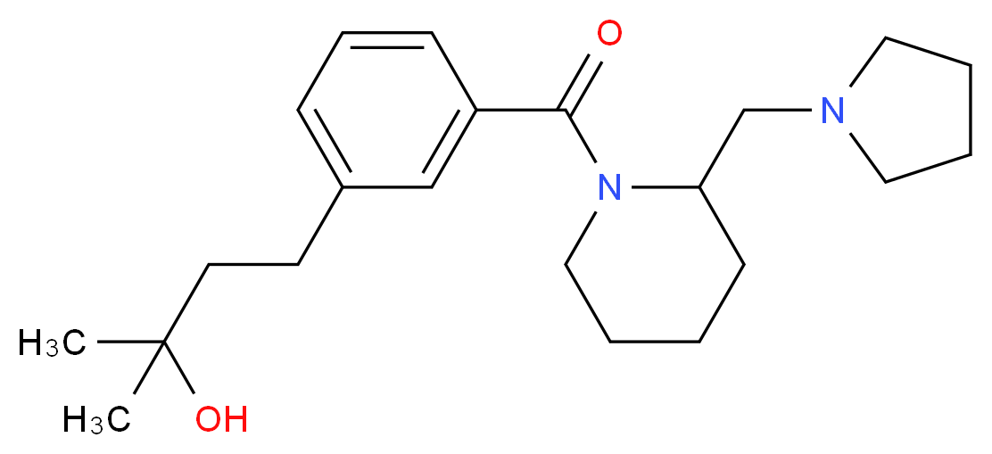 2-methyl-4-(3-{[2-(1-pyrrolidinylmethyl)-1-piperidinyl]carbonyl}phenyl)-2-butanol_分子结构_CAS_)
