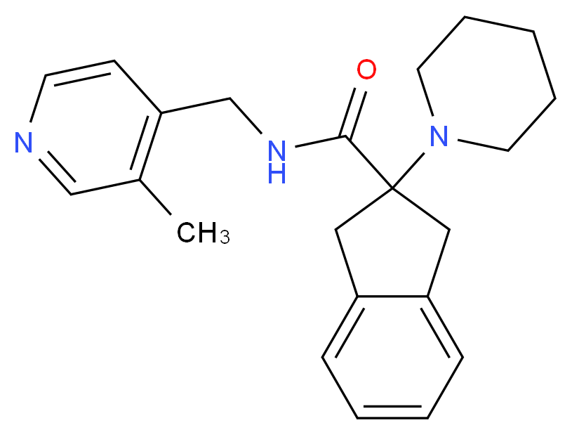 N-[(3-methyl-4-pyridinyl)methyl]-2-(1-piperidinyl)-2-indanecarboxamide_分子结构_CAS_)