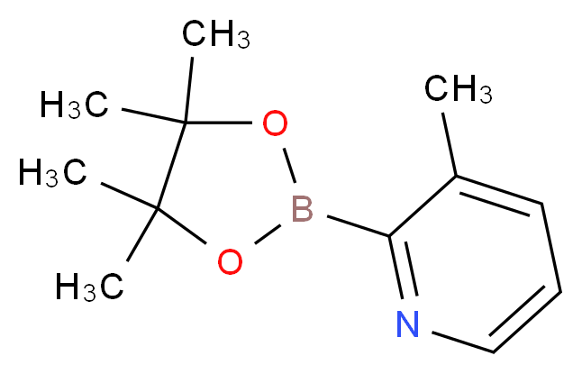 3-methyl-2-(tetramethyl-1,3,2-dioxaborolan-2-yl)pyridine_分子结构_CAS_1073371-84-2