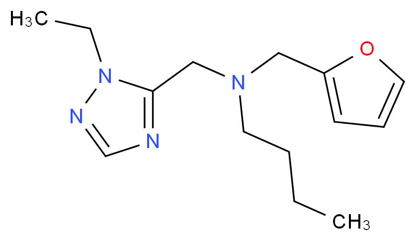 N-[(1-ethyl-1H-1,2,4-triazol-5-yl)methyl]-N-(2-furylmethyl)butan-1-amine_分子结构_CAS_)