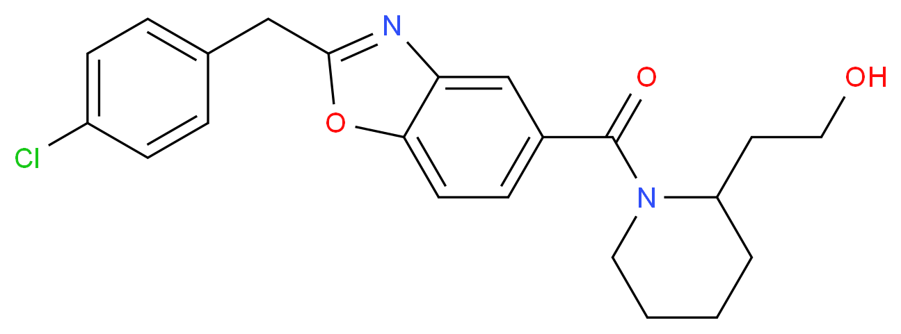 2-(1-{[2-(4-chlorobenzyl)-1,3-benzoxazol-5-yl]carbonyl}-2-piperidinyl)ethanol_分子结构_CAS_)