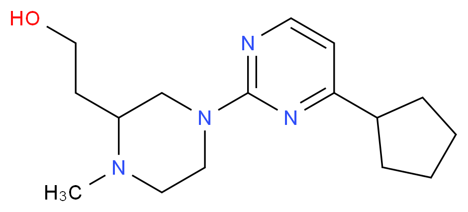 2-[4-(4-cyclopentyl-2-pyrimidinyl)-1-methyl-2-piperazinyl]ethanol_分子结构_CAS_)