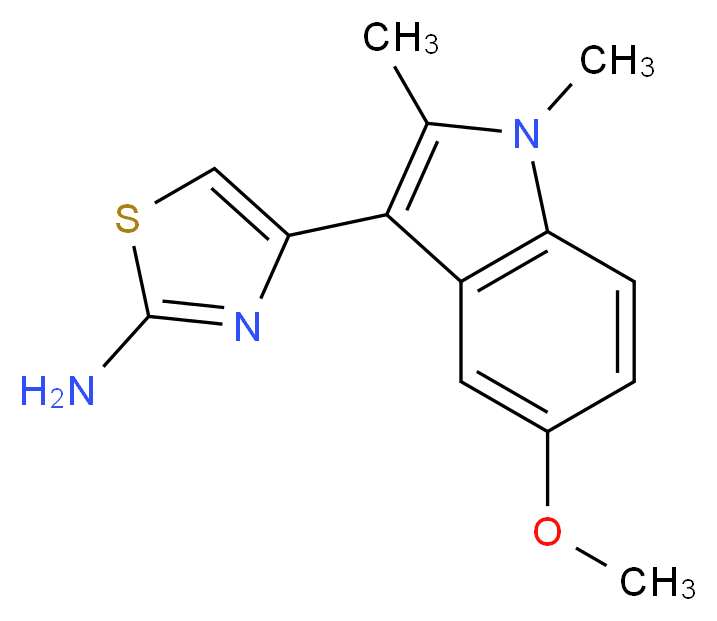 4-(5-Methoxy-1,2-dimethyl-1H-indol-3-yl)thiazol-2-ylamine_分子结构_CAS_)