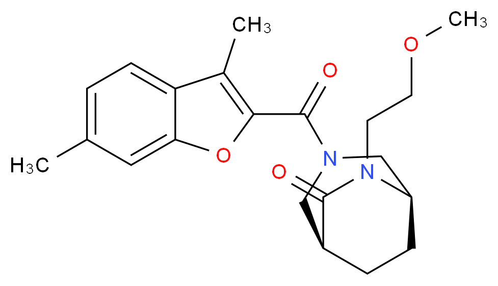 (1S*,5R*)-3-[(3,6-dimethyl-1-benzofuran-2-yl)carbonyl]-6-(2-methoxyethyl)-3,6-diazabicyclo[3.2.2]nonan-7-one_分子结构_CAS_)