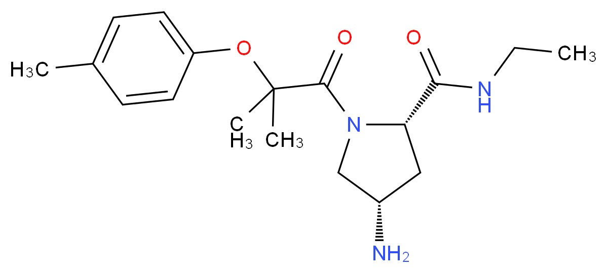 (4S)-4-amino-N-ethyl-1-[2-methyl-2-(4-methylphenoxy)propanoyl]-L-prolinamide_分子结构_CAS_)