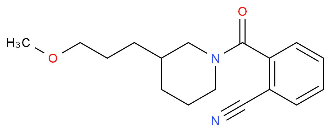 2-{[3-(3-methoxypropyl)-1-piperidinyl]carbonyl}benzonitrile_分子结构_CAS_)