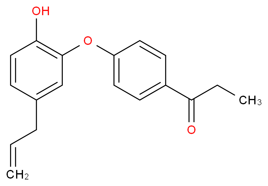 1-{4-[2-hydroxy-5-(prop-2-en-1-yl)phenoxy]phenyl}propan-1-one_分子结构_CAS_155709-41-4