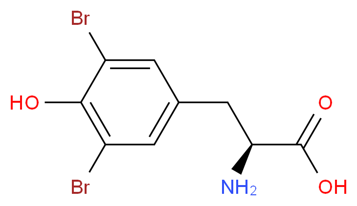 (2S)-2-amino-3-(3,5-dibromo-4-hydroxyphenyl)propanoic acid_分子结构_CAS_300-38-9