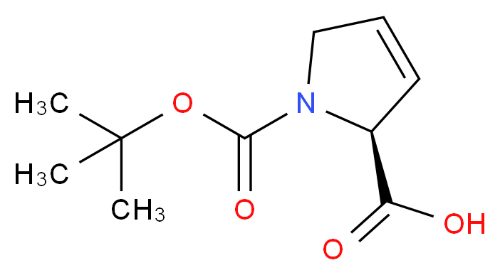 (S)-1-(tert-Butoxycarbonyl)-2,5-dihydro-1H-pyrrole-2-carboxylic acid_分子结构_CAS_51154-06-4)