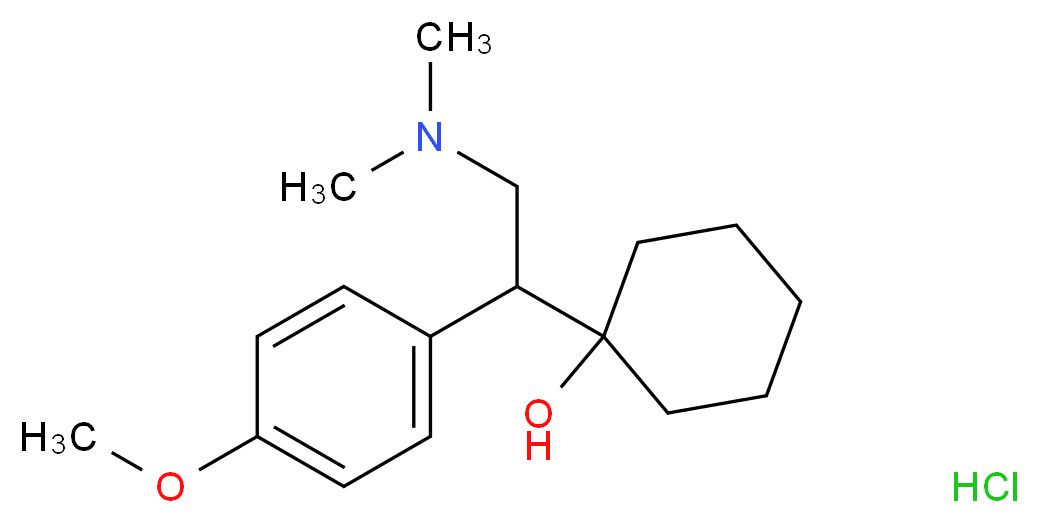 1-[2-(dimethylamino)-1-(4-methoxyphenyl)ethyl]cyclohexan-1-ol hydrochloride_分子结构_CAS_99300-78-4