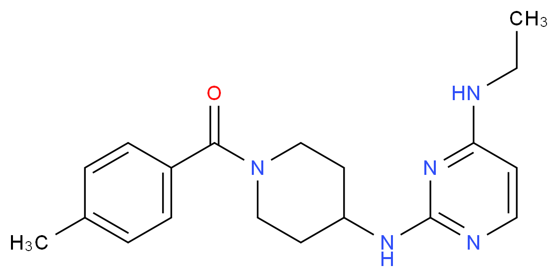 N~4~-ethyl-N~2~-[1-(4-methylbenzoyl)piperidin-4-yl]pyrimidine-2,4-diamine_分子结构_CAS_)