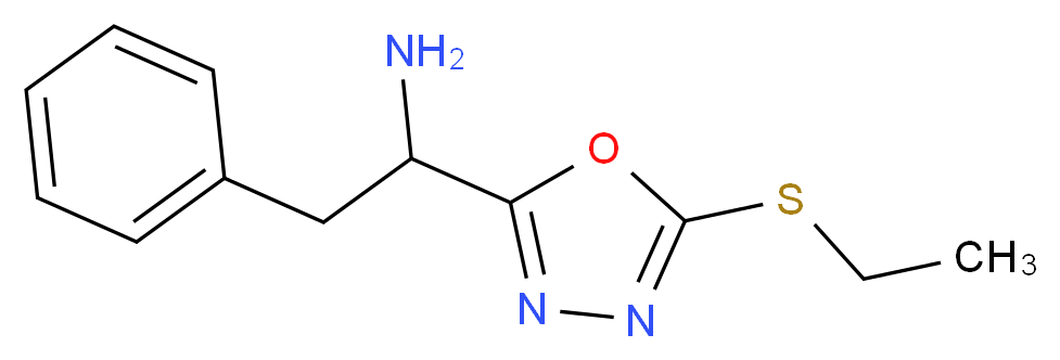 1-(5-Ethylsulfanyl-[1,3,4]oxadiazol-2-yl)-2-phenyl-ethylamine_分子结构_CAS_)