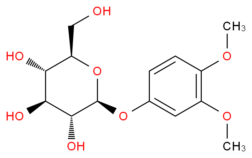 (2S,3R,4S,5S,6R)-2-(3,4-dimethoxyphenoxy)-6-(hydroxymethyl)oxane-3,4,5-triol_分子结构_CAS_84812-00-0