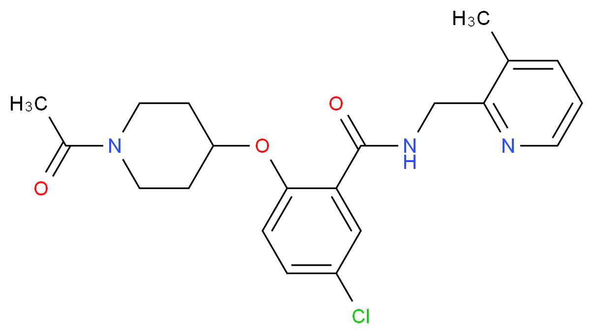 2-[(1-acetyl-4-piperidinyl)oxy]-5-chloro-N-[(3-methyl-2-pyridinyl)methyl]benzamide_分子结构_CAS_)