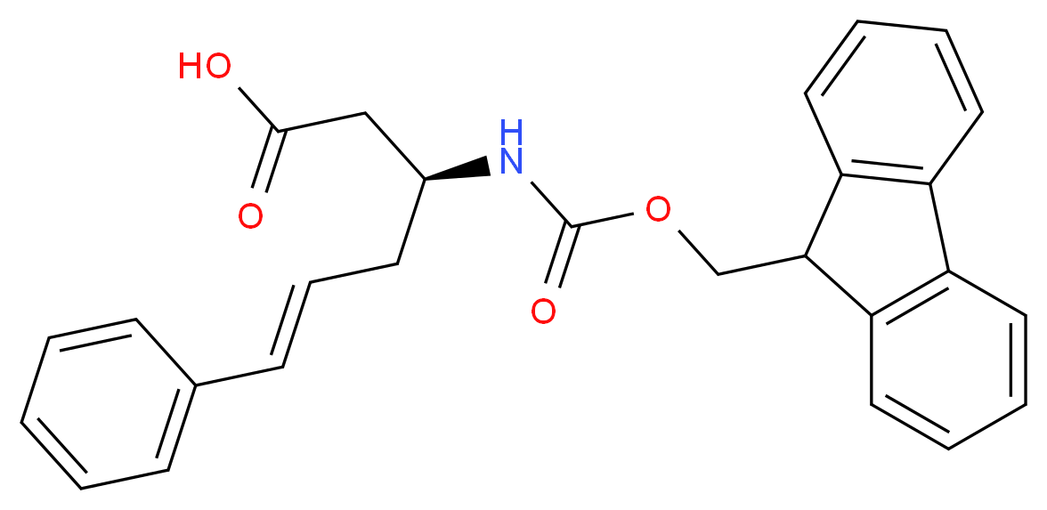 (3S)-3-{[(9H-fluoren-9-ylmethoxy)carbonyl]amino}-6-phenylhex-5-enoic acid_分子结构_CAS_270596-45-7