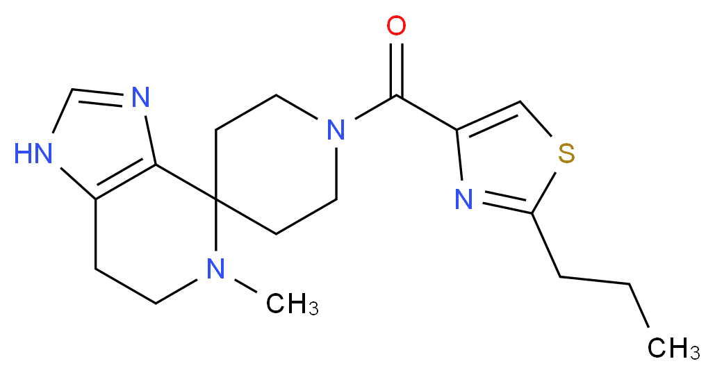 5-methyl-1'-[(2-propyl-1,3-thiazol-4-yl)carbonyl]-1,5,6,7-tetrahydrospiro[imidazo[4,5-c]pyridine-4,4'-piperidine]_分子结构_CAS_)