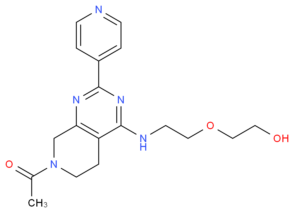 2-{2-[(7-acetyl-2-pyridin-4-yl-5,6,7,8-tetrahydropyrido[3,4-d]pyrimidin-4-yl)amino]ethoxy}ethanol_分子结构_CAS_)