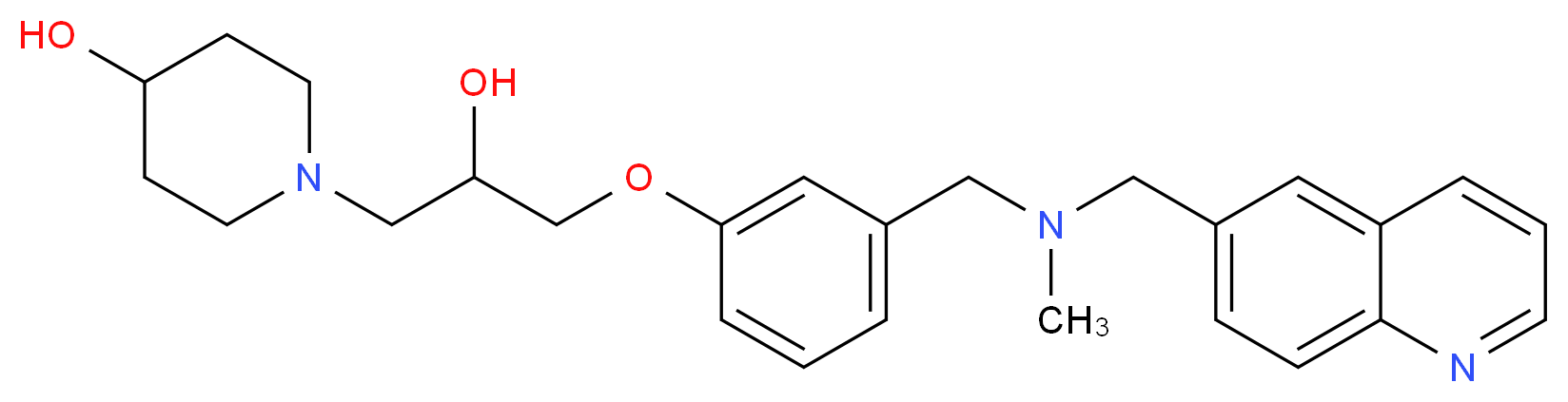 1-[2-hydroxy-3-(3-{[methyl(6-quinolinylmethyl)amino]methyl}phenoxy)propyl]-4-piperidinol_分子结构_CAS_)