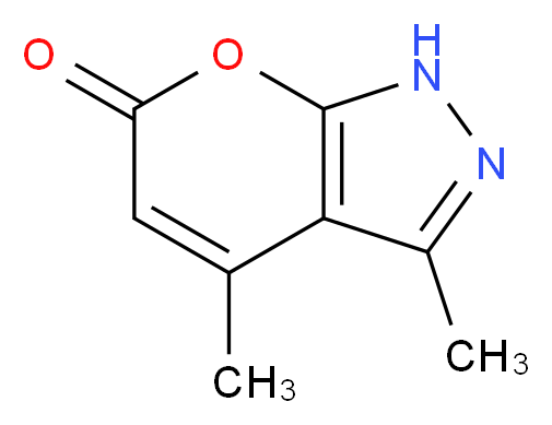 3,4-dimethyl-1H,6H-pyrano[2,3-c]pyrazol-6-one_分子结构_CAS_5203-98-5